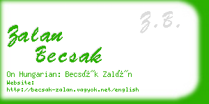 zalan becsak business card